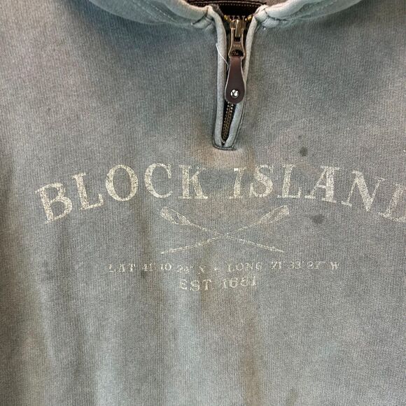 Austins Inc Block Island Hoodie Sweatshirt Men's Size M Gray Zip Neck Pullover - Picture 2 of 12